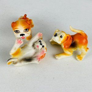 Puppy Dogs Pretend Play Bull Dog And Floppy Eared Lot of 3 Toy Animal Figures